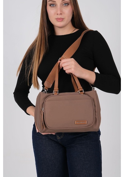 Silver Polo Sp1227 Kadın Omuz Çantası Saten Kahve-taba