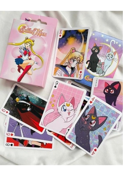 İskambil Kağıdı Anime Sailor Moon Poker Oyun Kartı 54 Adet İskambil Destesi