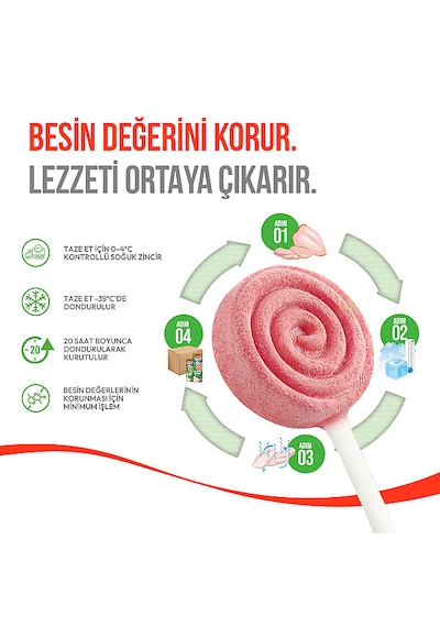 Wanpy Kediler İçin Dondurularak Kurutulmuş Lolipop - Kızılcık - 1.4 G