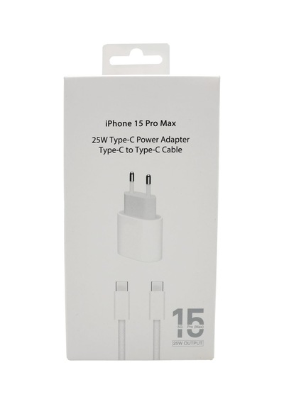 Apple iPhone Uyumlu 15 Pro Max 25w Type-c Güç Adaptörü Ve Type-c Şarj Kablosu