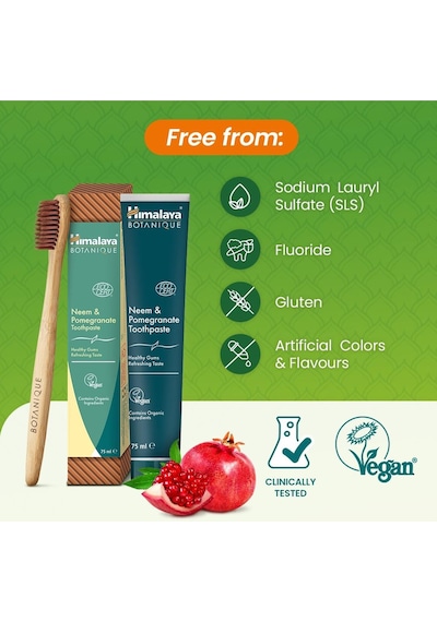 Botanique Doğal Neem & Nar Özlü Florürsüz Organik Diş Macunu 75 Ml 2'li Paket Ecocert Cosmos