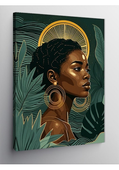 Kanvas Tablo Güneşli Afrikalı Kadın 70cmx100cm