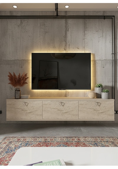 Resital Tv Ünitesi S1836-6 Traverten Traverten