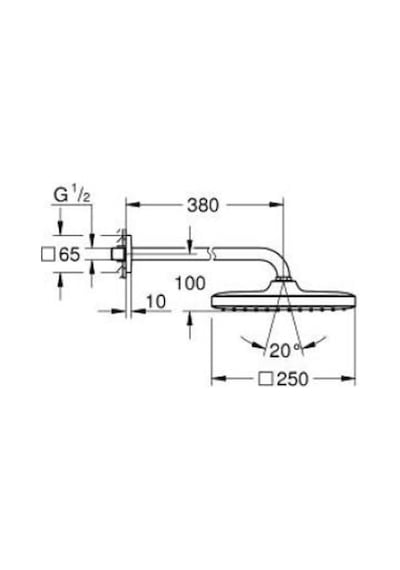 Grohe Tempesta 250 Cube Tepe Duşu Seti 380 Mm, Tek Akışlı - 266872430 Krom