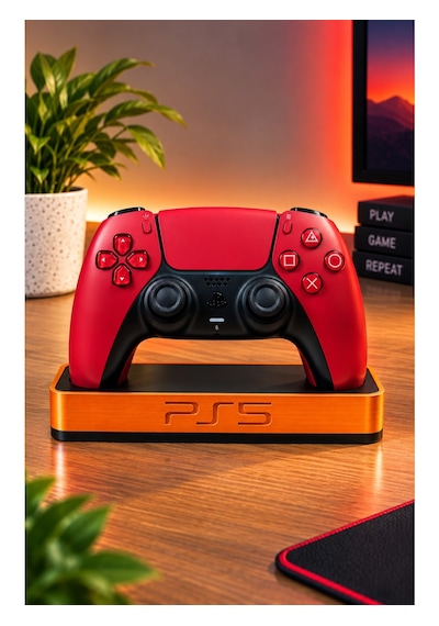 Veriqo 3d Ps5 Dualsense Uyumlu Oyun Kolu Standı Gamepad Tutucu Masaüstü Controller Standı Turuncu