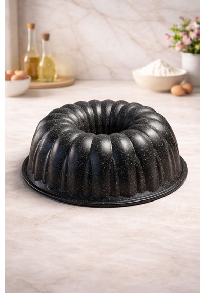 PureBake Dilimli Granit Kek Kalıbı – Yapışmaz Döküm Kek Kalıbı Siyah