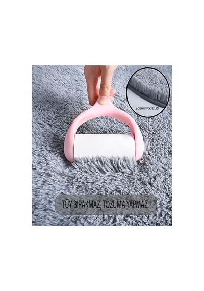 Gri Post Peluş Yumuşak Yıkanabilir Kaymaz Dot Taban Salon Koridor Çocuk Halısı Gri