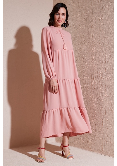 Lela Modest Regular Fit Dik Yaka Uzun Bayan Elbise 611El545 Gül Kurusu Lela Modest Regular Fit Dik Yaka Uzun Bayan Elbise 611El545 Gül Kurusu