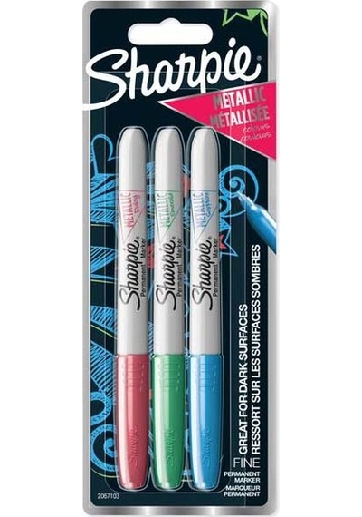 Zekicocuk Sharpie Markör Permanent Metalik Kırmızı Yeşil Mavi 3 Lü Bls 2067