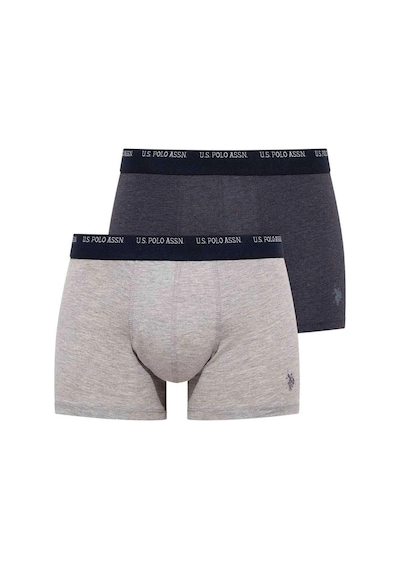 U.S. Polo Assn. U.s. Polo Assn. Erkek Lacivert Melanj - Gri Melanj 2 Li Boxer