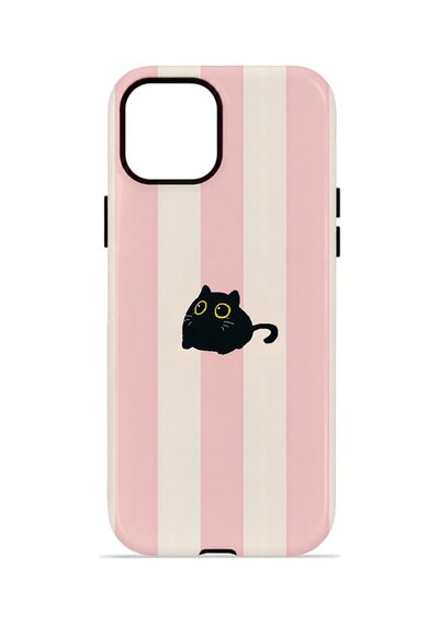 Apple iPhone Uyumlu 13 Vorian Çift Katmanlı Magsafe Kılıf Midnight Cat Stripe