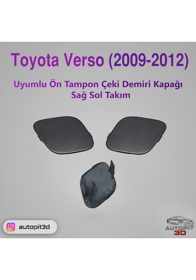 Toyota Verso 2009-2012 Uyumlu Ön Tampon Çeki Demiri Kapağı Takımı Sağ + Sol