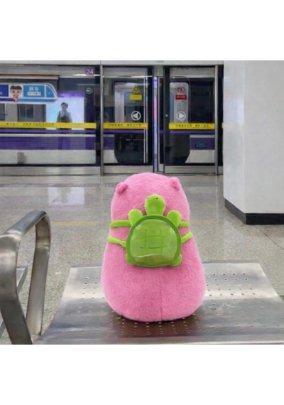 Capybara Çantalı 35 Cm Yumuşak & Sevimli Peluş Oyuncak Açık Pembe
