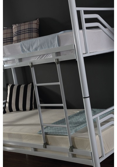 Ranzaci Solid Ranza 90x190 Genç Çocuk Yatak Odası Metal Ranza Beyaz