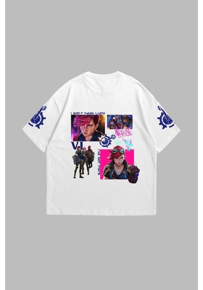 Startmore Vı Arcane Baskılı Oversize Unisex Beyaz Beyaz