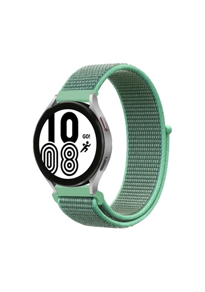 Mey İthalat Samsung Galaxy Watch 4 Hasırlı Cırtcırtlı Kordon - Turkuaz Diğer