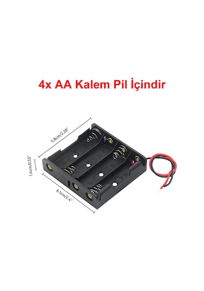 4'Lü Aa Kalem Pil Kutusu Yuvası 6V Kablolu Kalem Pil Tutucu