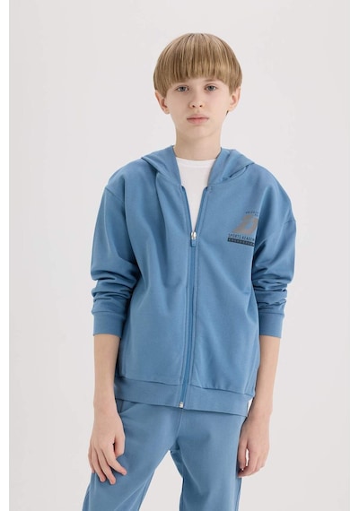 DeFacto Erkek Çocuk Baskılı Kapüşonlu Fermuarlı Sweatshirt D8536A825SPIN195 DeFacto Erkek Çocuk Baskılı Kapüşonlu Fermuarlı Sweatshirt D8536A825SPIN195