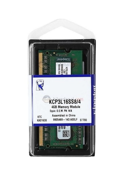 Kingston KCP3L16SS8/4 4GB DDR3 1600 MHz SODIMM Notebook Bellek
