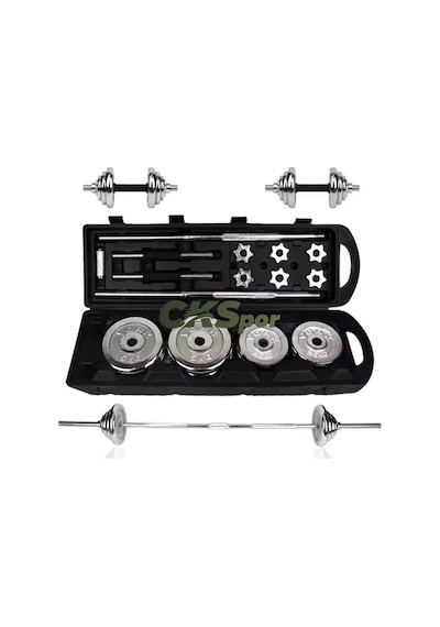 Ckspor 50 Kg Çantalı Krom Dambıl Bar Ve Plaka Seti Cks132