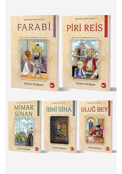 Ünlü Türk Dahileri 5 Kitap Set - Farabi, Ibni Sina, Mimar Sinan, Uluğbey, Piri Reis