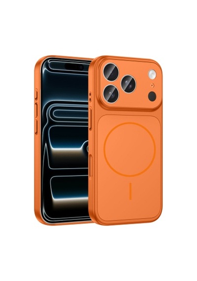 Lexroo İphone 17 Pro Mag Safe Şarj Özellikli Kamera Korumalı Formen Sert Pc İnce Kılıf - Turuncu