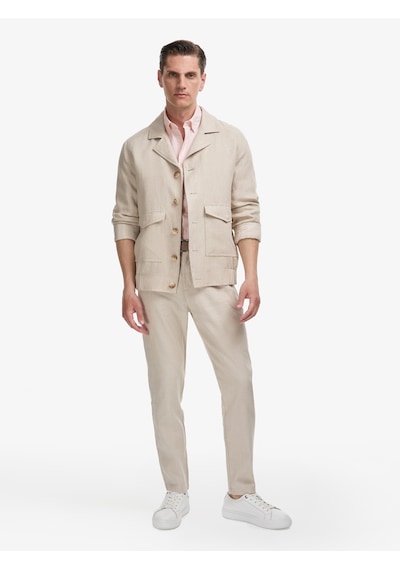 Cacharel Bej Slim Fit %100 Keten Mont