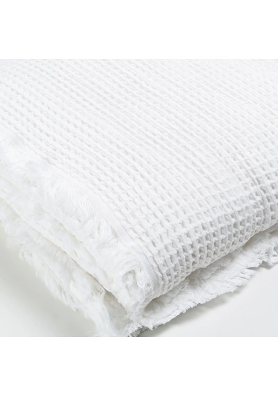 Terra Petek Dokulu Çift Kişilik Yatak Örtüsü Beyaz 220x240 Cm Çok Renkli
