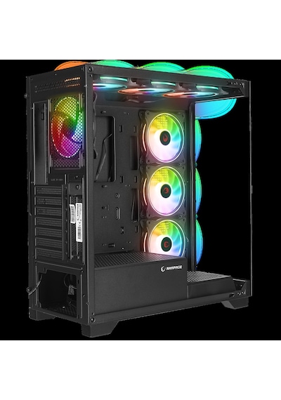 Rampage Hydra V3 Camlı 7 x 12 Cm Rgb Fan Atx Gaming Kasa Black