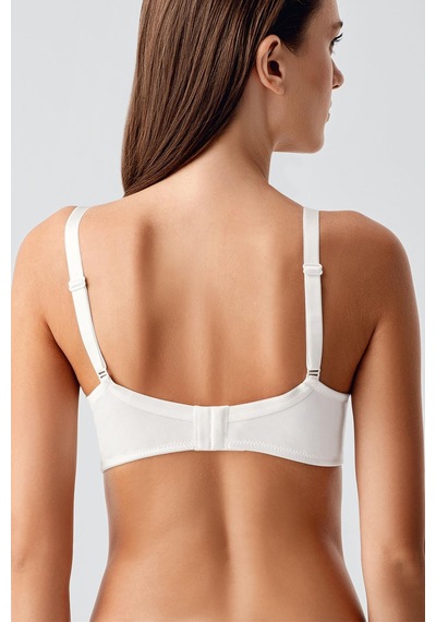 New Bra Kadın C Kap Balenli Toparlayıcı Dantelli Desteksiz Sütyen Ekru 8112 Ekru