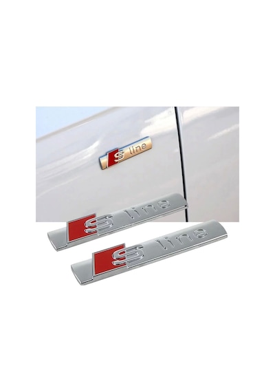 Audi Sline S-Line 2 Adet Çamurluk Bagaj Arma Sticker Amblem