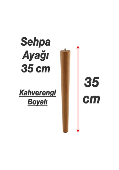 Kahverengi Boyalı Doğal Ahşap 35 Cm Bohem Silindir Mobilya Ayağı Aksesuar Ayakları Sehpa Masa İçin 6395751