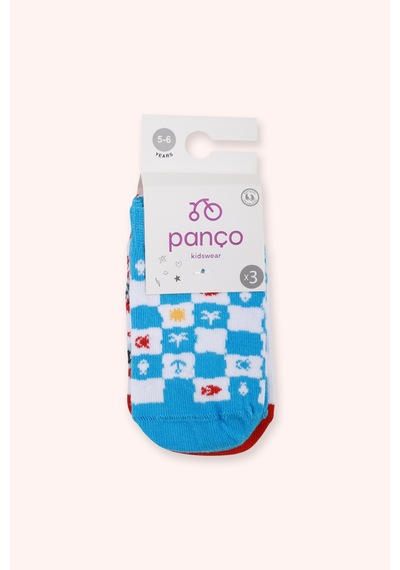 Panço Erkek Çocuk 3'lü Patik Çorap Seti Renkli