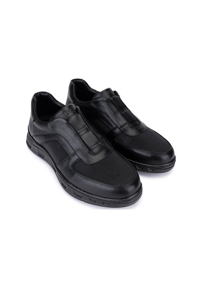 Tamer Tanca Erkek Hakiki Deri Siyah Sneakers & Spor Bot 298 3299-56602 Erk Bot Sk25-26 Sıyah Siyah