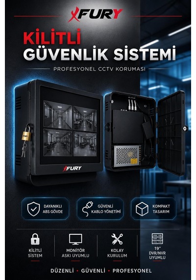 Fury Dvr Nvr Kamera Kayıt Cihazı Abs Kabini 42x32x11 Cm Metal Duvar Tipi Güvenlik Kabini