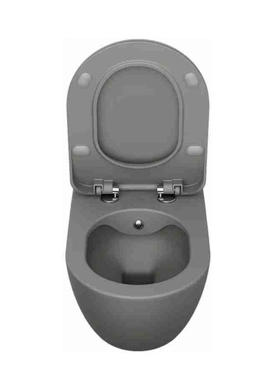 Creavit Free Rim-off Kanalsız Asma Klozet Fe322.cg Mat Cool Grey + Duck Yavaş Kapanan Kapak Mat Cool Grey 2'li Set Gri