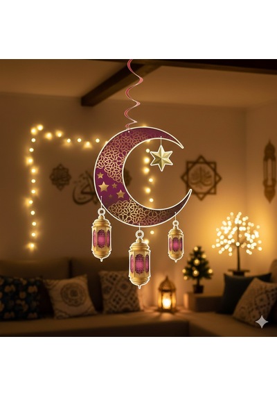Dodomar Süs Sarkıt Ramazan Tavan Ayyıldız Kandi90x30bordo