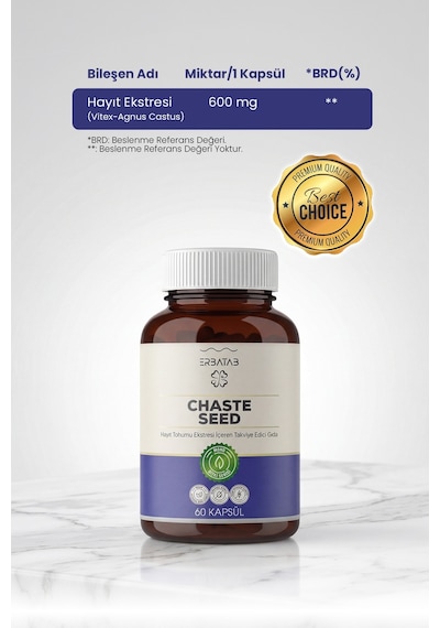 Erbatab Hayıt Eki Chaste Seed 60 Kapsül Erbatab Hayıt Eki Chaste Seed 60 Kapsül