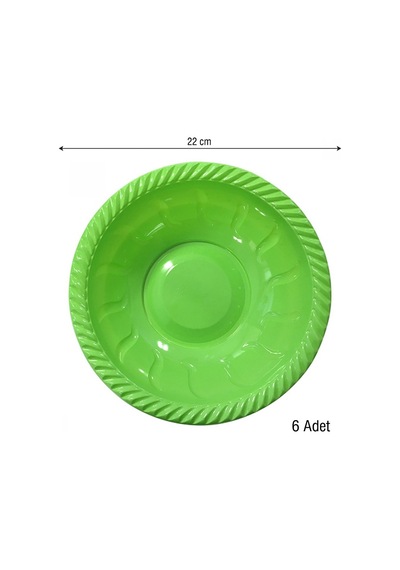 Roll Up Plastik Yuvarlak Kase Sarı 22 CM. 6'lı