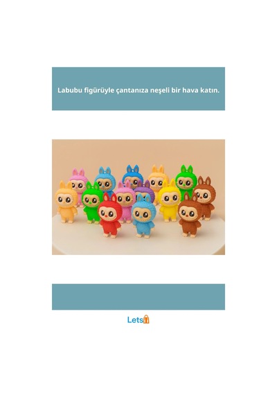 Renkli Labubu Figürlü Anahtarlık Eğlenceli Tasarım Çok Renkli