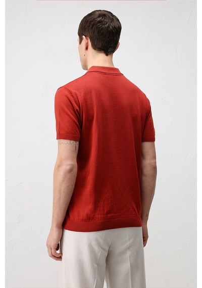 Antioch Comfort Slim Polo Yaka Erkek Triko T-shirt Kırmızı