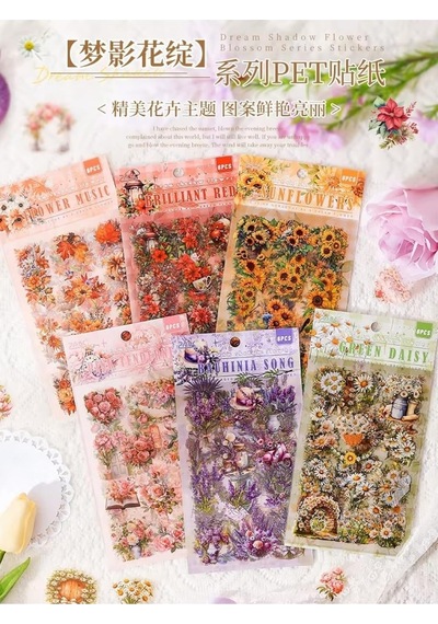 Kolbi Craft 6 Sayfa 74 Adet Şeffaf Mor Lavanta Çiçek Sticker Bullet Journal Scrapbook Laptop Ajanda Planlayıcı 3 Adet Çok Renkli