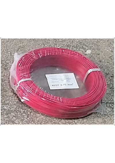 0.75Mm Cca Kırmızı Nyaf Elektrik Kablosu Top 100 Metre