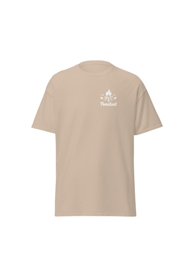 Wildstyle Toasted Kamp Ateşi Marshmallow Doğa Outdoor Baskılı Unisex Bisiklet Yaka Tişört Camel
