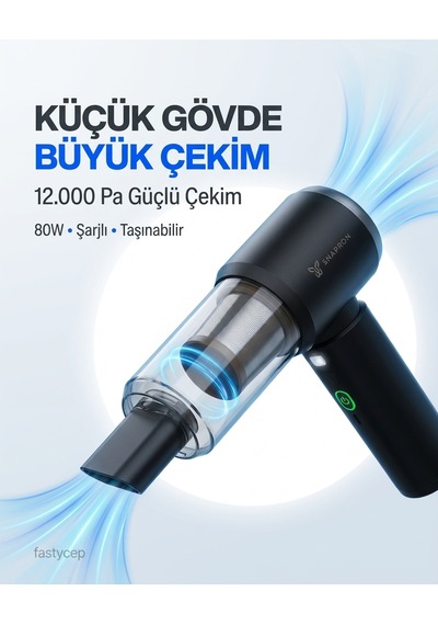 Vacuum Plus Snv-3002 15in1 Profesyonel 12.000pa Emiş Güçlü Üflemeli Şarjlı Mini Araç Süpürgesi