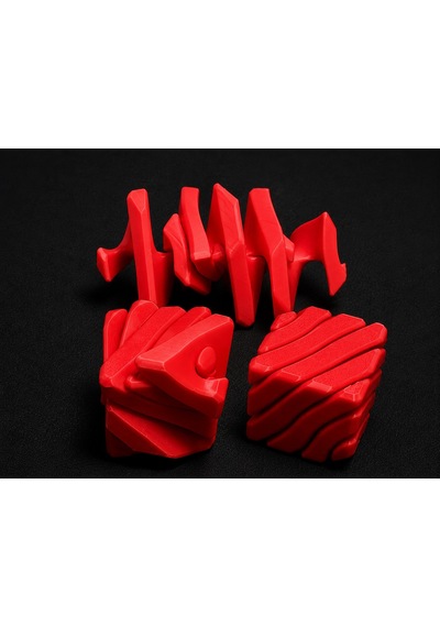 3d Baskı Fidget Puzzle Küp - Hareketli Dönüşebilen Stres Giderici Zeka Oyuncağı, Masaüstü Fidget Küp-kırmızı