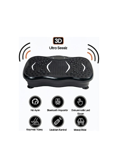 3d 5 Programlı Titreşimli Spor Kondisyon Fitness Egzersiz Aleti Vipration Plate - Siyah