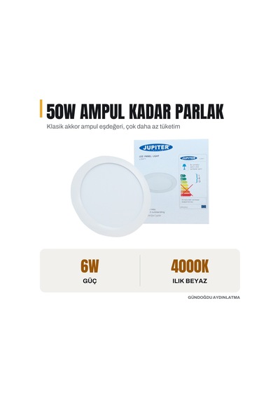 Jupıter 6w Eko Serisi Led Panel 4000k Naturel Beyaz - Ld471-n