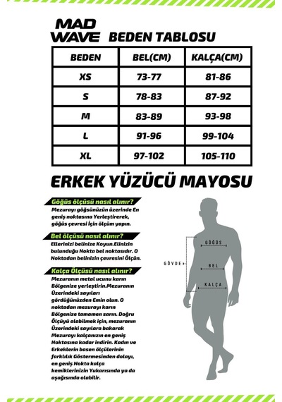 Madwave Mad Wave M0210-01 - Swimtrunks Fort Erkek Yüzücü Mayo Çok Renkli