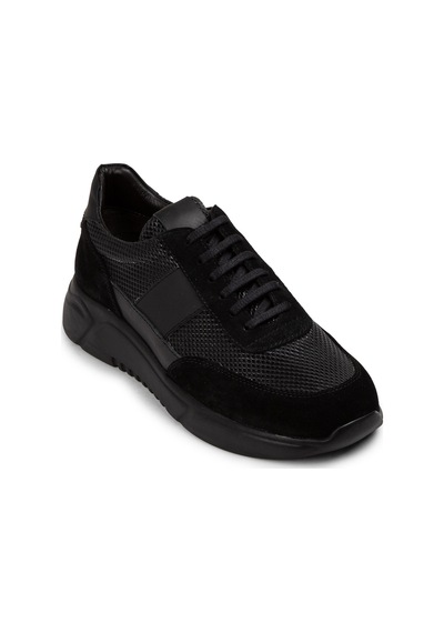Deery Hakiki Deri Siyah Erkek Sneaker Ayakkabı - 01963msyhe06 Siyah